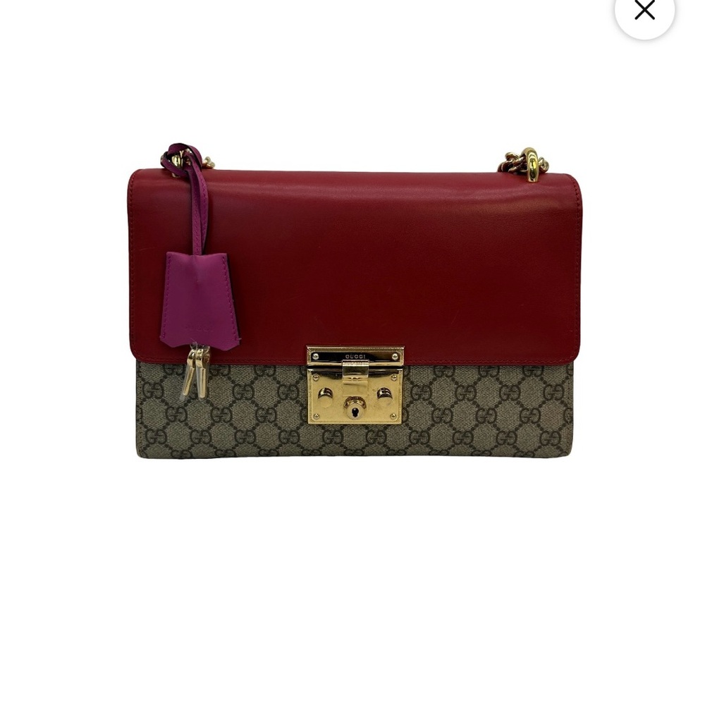 Authentic Gucci Red Leather Crossbody Bag with COA